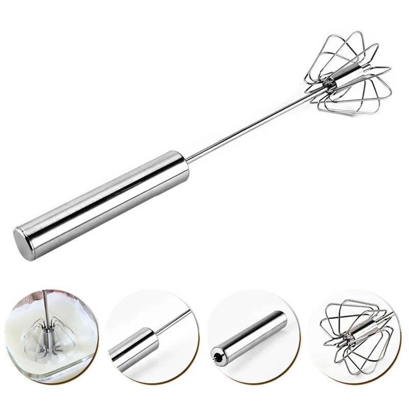 Kit 2 Batedor Fue De Claras Ovos Giratório Bolos Cremes De Aço Inox Universal 35cm