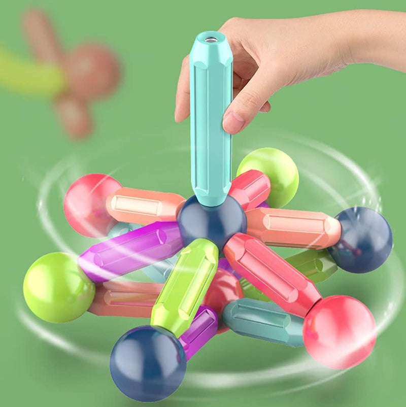Conjunto de ímã Bolas E Varas Magnéticas Brinquedo Para Crianças 68/ 128 peças